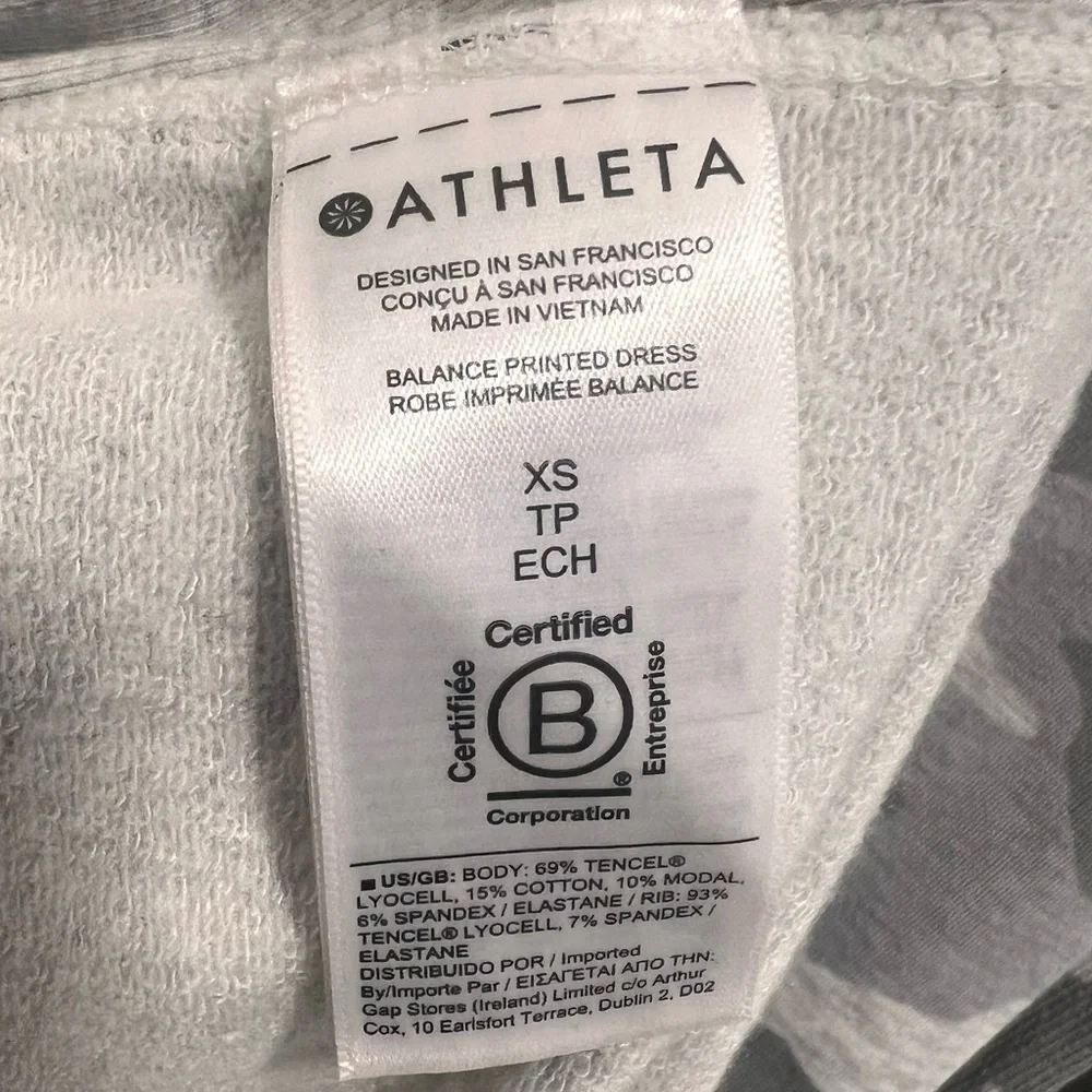 Athleta Balance Camo Luxe Sweatshirt Dress Athleisure Travel Long Sleeve, XS - Picture 8 of 11
